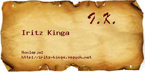 Iritz Kinga névjegykártya