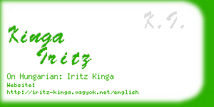 kinga iritz business card